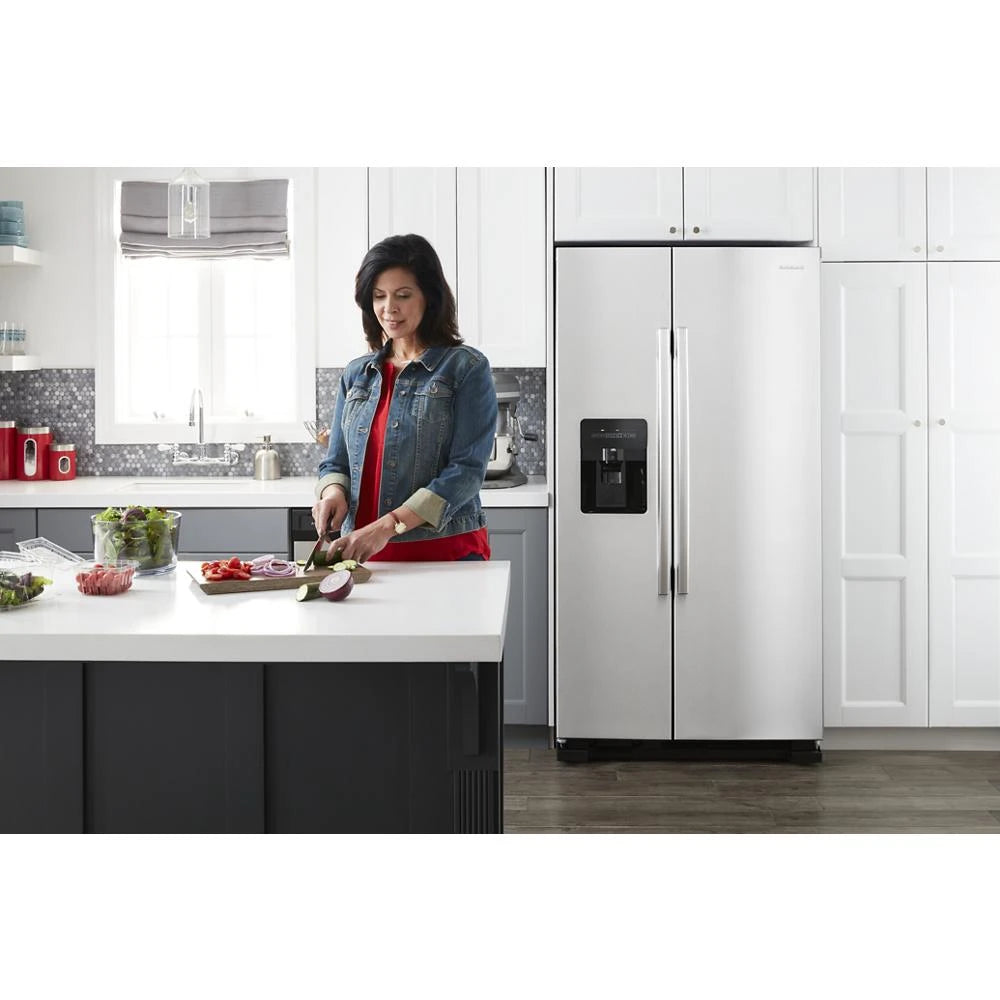 AMANA  36-inch Wide Side-by-Side Refrigerator with Dual Pad External Ice and Water Dispenser - 25 Cu. Ft. - Fingerprint-Resistant Stainless Finish (ASI2575GRS)