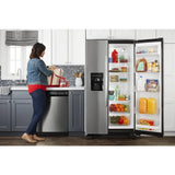 AMANA  36-inch Wide Side-by-Side Refrigerator with Dual Pad External Ice and Water Dispenser - 25 Cu. Ft. - Fingerprint-Resistant Stainless Finish (ASI2575GRS)