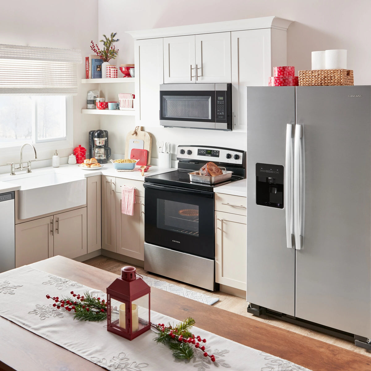 AMANA  36-inch Wide Side-by-Side Refrigerator with Dual Pad External Ice and Water Dispenser - 25 Cu. Ft. - Fingerprint-Resistant Stainless Finish (ASI2575GRS)
