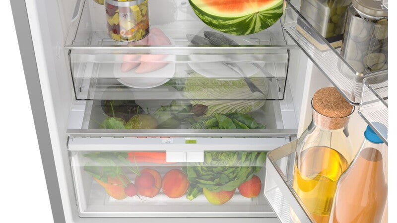 BOSCH 500 Series Freestanding Bottom Freezer Refrigerator 24'' Easy clean - Stainless steel (with anti-fingerprint) (B24CB50ESS)