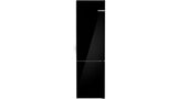 BOSCH 800 Series Free-standing fridge-freezer with freezer at bottom, glass door 24'' - Black (B24CB80ESB)