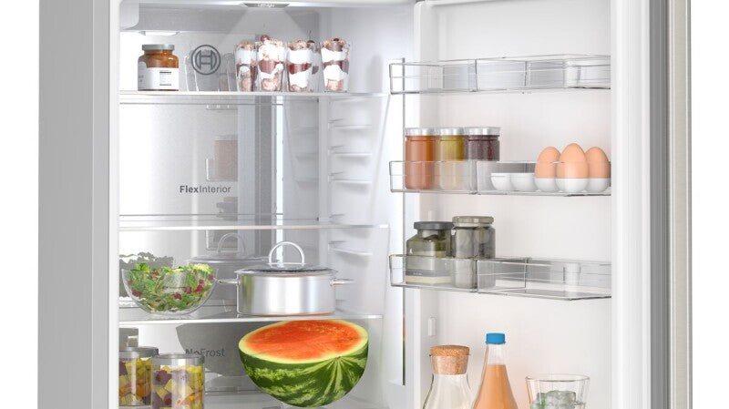 BOSCH 800 Series Freestanding Bottom Freezer Refrigerator 24'' Easy clean - Stainless steel (with anti-fingerprint) (B24CB80ESS)