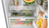 BOSCH 800 Series Free-standing fridge-freezer with freezer at bottom, glass door 24'' - White (B24CB80ESW)