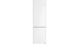 BOSCH 800 Series Free-standing fridge-freezer with freezer at bottom, glass door 24'' - White (B24CB80ESW)