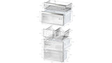 BOSCH 800 Series Free-standing fridge-freezer with freezer at bottom, glass door 24'' - White (B24CB80ESW)