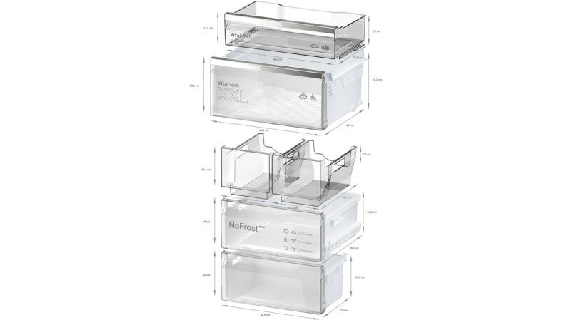 BOSCH  800 Series Free-standing fridge-freezer with freezer at bottom, glass door 24'', Total No Frost - White (B24CB80ESW)