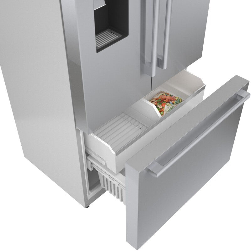 BOSCH 500 Series French Door Bottom Mount Refrigerator 36'' Easy clean - Stainless steel (with anti-fingerprint) (B36CD50SNS)