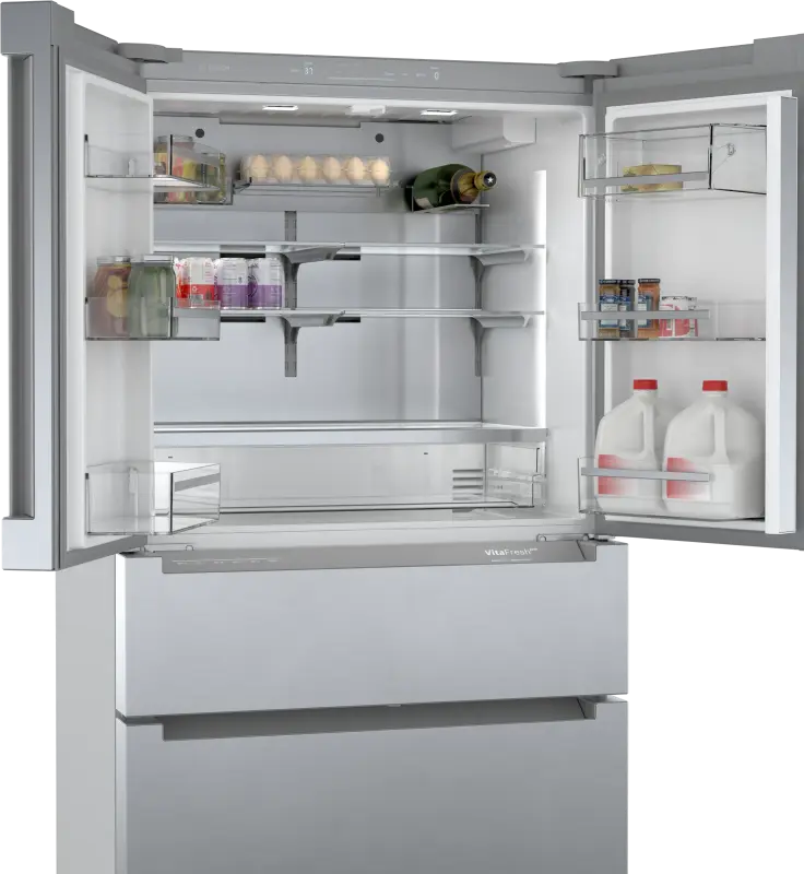 BOSCH 800 Series French Door Bottom Mount Refrigerator  36'' Easy clean stainless steel B36CL80ENS - Stainless steel (with anti-fingerprint) (B36CL80ENS)
