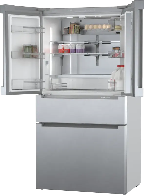 BOSCH 800 Series French Door Bottom Mount Refrigerator  36'' Easy clean stainless steel B36CL80ENS - Stainless steel (with anti-fingerprint) (B36CL80ENS)