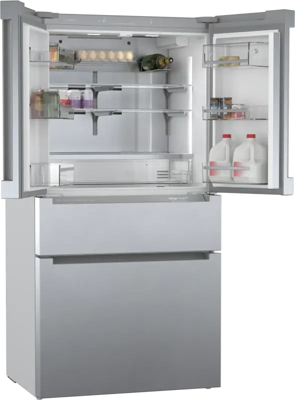 BOSCH 800 Series French Door Bottom Mount Refrigerator  36'' Easy clean stainless steel B36CL80ENS - Stainless steel (with anti-fingerprint) (B36CL80ENS)