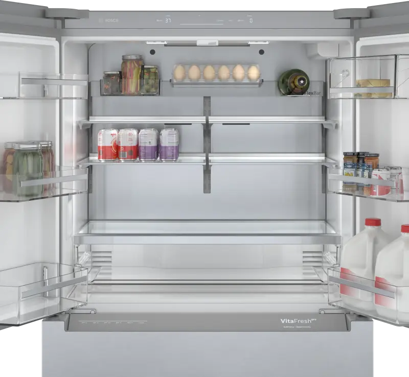 BOSCH 800 Series French Door Bottom Mount Refrigerator  36'' Easy clean stainless steel B36CL80ENS - Stainless steel (with anti-fingerprint) (B36CL80ENS)