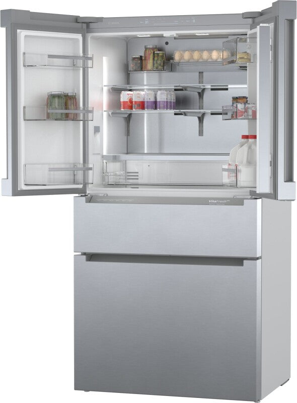 BOSCH 800 Series French Door Bottom Mount Refrigerator  36'' Easy clean stainless steel B36CL80ENS - Stainless steel (with anti-fingerprint) (B36CL80ENS)