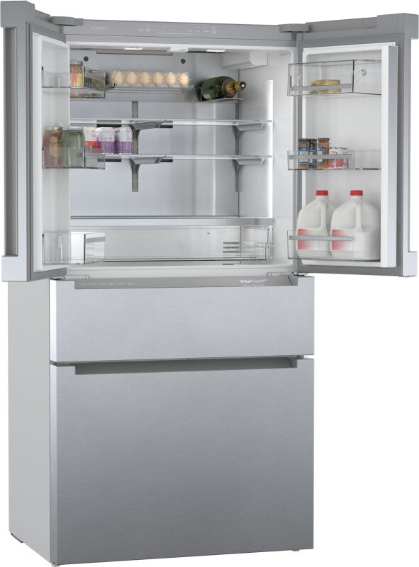 BOSCH 800 Series French Door Bottom Mount Refrigerator  36'' Easy clean stainless steel B36CL80ENS - Stainless steel (with anti-fingerprint) (B36CL80ENS)
