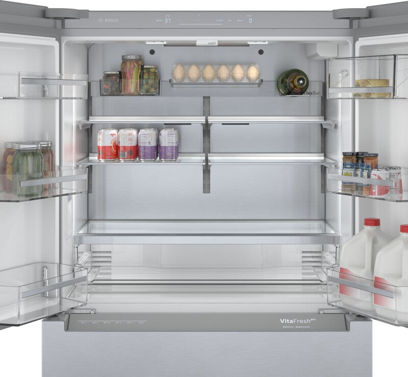 BOSCH 800 Series French Door Bottom Mount Refrigerator  36'' Easy clean stainless steel B36CL80ENS - Stainless steel (with anti-fingerprint) (B36CL80ENS)