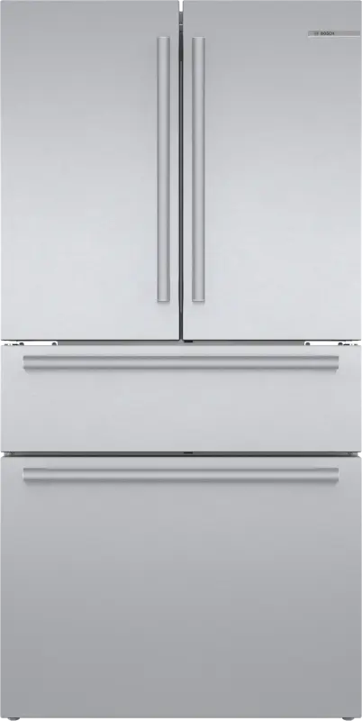 BOSCH 800 Series French Door Bottom Mount Refrigerator 36'' Easy clean - Stainless steel (with anti-fingerprint) (B36CL80SNS)