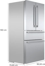 BOSCH 800 Series French Door Bottom Mount Refrigerator 36'' Easy clean - Stainless steel (with anti-fingerprint) (B36CL80SNS)