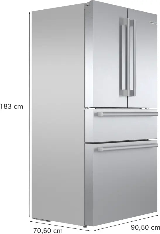 BOSCH 800 Series French Door Bottom Mount Refrigerator 36'' Easy clean - Stainless steel (with anti-fingerprint) (B36CL80SNS)