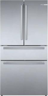 BOSCH 800 Series French Door Bottom Mount Refrigerator 36'' Easy clean - Stainless steel (with anti-fingerprint) (B36CL80SNS)