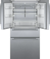 BOSCH 800 Series French Door Bottom Mount Refrigerator 36'' Easy clean - Stainless steel (with anti-fingerprint) (B36CL80SNS)