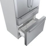 BOSCH 800 Series French Door Bottom Mount Refrigerator 36'' Easy clean - Stainless steel (with anti-fingerprint) (B36CL80SNS)