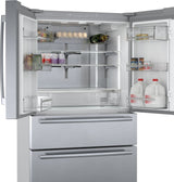 BOSCH 800 Series French Door Bottom Mount Refrigerator 36'' Easy clean - Stainless steel (with anti-fingerprint) (B36CL80SNS)