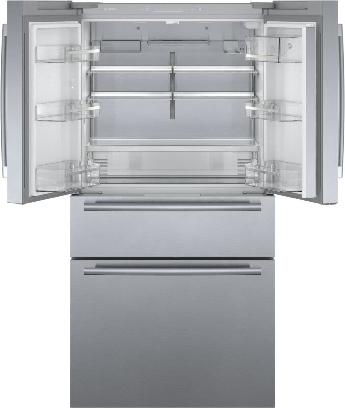 BOSCH 800 Series French Door Bottom Mount Refrigerator 36'' Easy clean - Stainless steel (with anti-fingerprint) (B36CL80SNS)