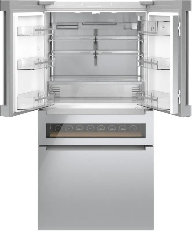 BOSCH 800 Series French Door Bottom Mount Refrigerator, Glass door 36'' - Stainless Steel (B36CL81ENG)