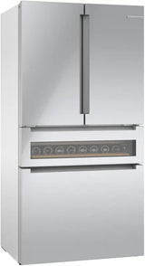 BOSCH  800 Series French Door Bottom Mount Refrigerator, Glass door 36'' Brushed steel - Stainless Steel (B36CL81ENG)
