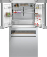 BOSCH  800 Series French Door Bottom Mount Refrigerator, Glass door 36'' Brushed steel - Stainless Steel (B36CL81ENG)