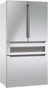BOSCH 800 Series French Door Bottom Mount Refrigerator, Glass door 36'' - Stainless Steel (B36CL81ENG)