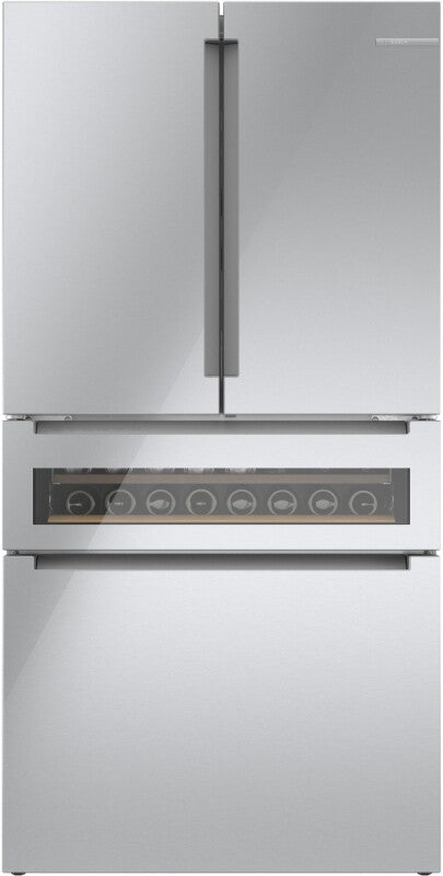 BOSCH 800 Series French Door Bottom Mount Refrigerator, Glass door 36'' - Stainless Steel (B36CL81ENG)