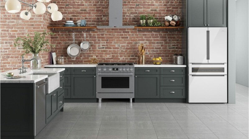 BOSCH 800 Series French Door Bottom Mount Refrigerator, Glass door  36'' - White (B36CL81ENW)