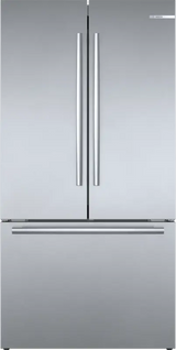 BOSCH 800 Series French Door Bottom Mount Refrigerator 36'' Easy clean - Stainless steel (with anti-fingerprint) (B36CT80SNS)