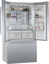 BOSCH 800 Series French Door Bottom Mount Refrigerator 36'' Easy clean - Stainless steel (with anti-fingerprint) (B36CT80SNS)