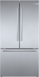 BOSCH 800 Series French Door Bottom Mount Refrigerator 36'' Easy clean - Stainless steel (with anti-fingerprint) (B36CT80SNS)