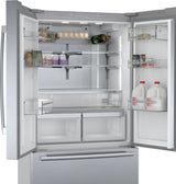 BOSCH 800 Series French Door Bottom Mount Refrigerator 36'' Easy clean - Stainless steel (with anti-fingerprint) (B36CT80SNS)