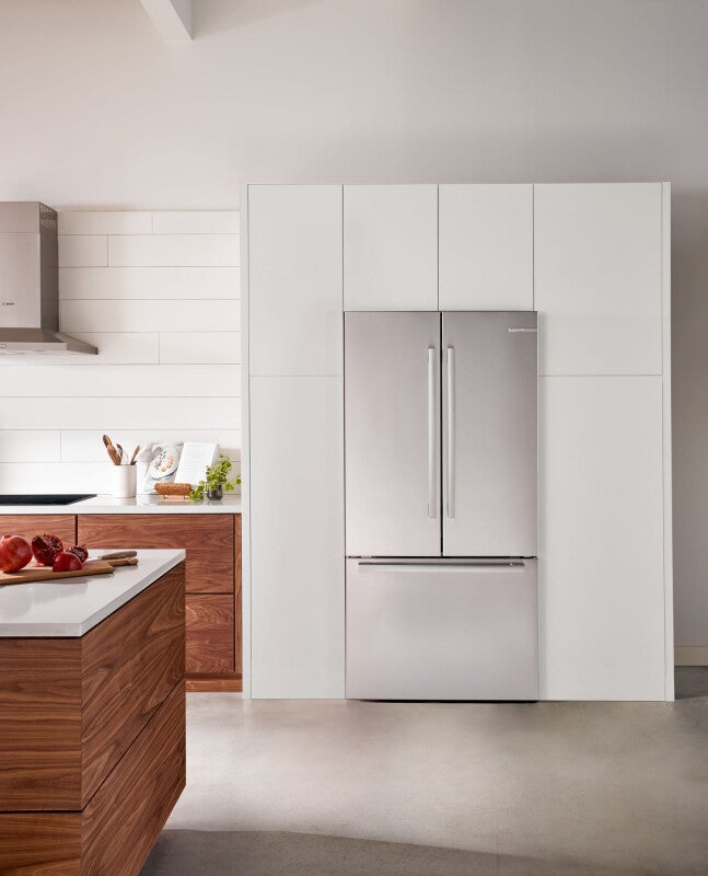 BOSCH 800 Series French Door Bottom Mount Refrigerator 36'' Easy clean - Stainless steel (with anti-fingerprint) (B36CT80SNS)