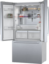 BOSCH 800 Series French Door Bottom Mount Refrigerator 36'' Easy clean - Stainless steel (with anti-fingerprint) (B36CT80SNS)