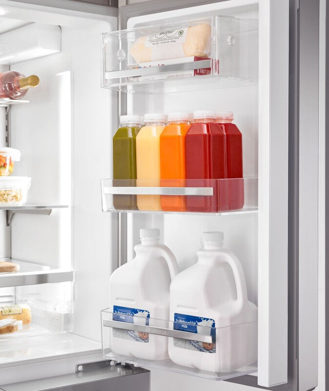 BOSCH 800 Series French Door Bottom Mount Refrigerator 36'' Easy clean - Stainless steel (with anti-fingerprint) (B36CT80SNS)