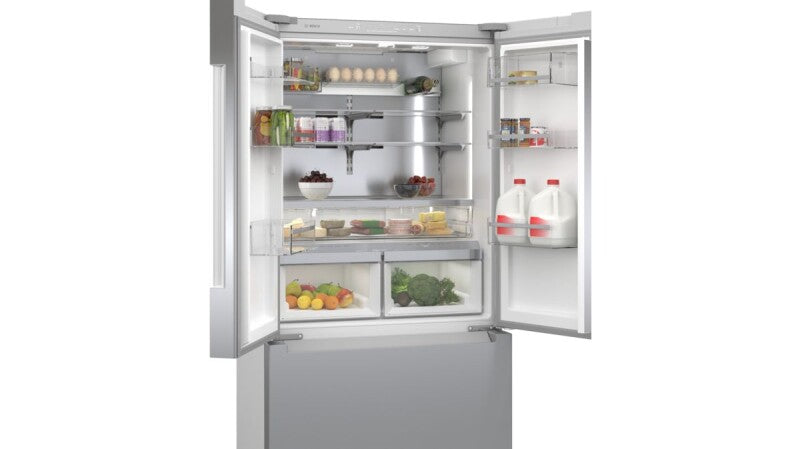 BOSCH  800 Series French Door Bottom Mount Refrigerator 36'' Brushed steel - Stainless Steel (B36CT81ENS)