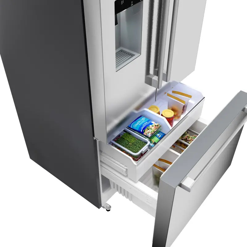 BOSCH 36" 500 Series, 3-Door, Standard Depth, External ice/water, Stainless Steel, 70" - Stainless steel (with anti-fingerprint) (B36FD52SNS)