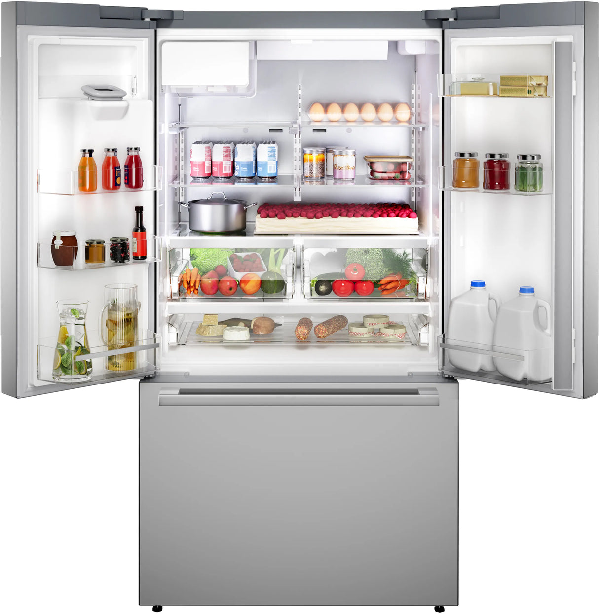 BOSCH 36" 500 Series, 3-Door, Standard Depth, External ice/water, Stainless Steel, 70" - Stainless steel (with anti-fingerprint) (B36FD52SNS)