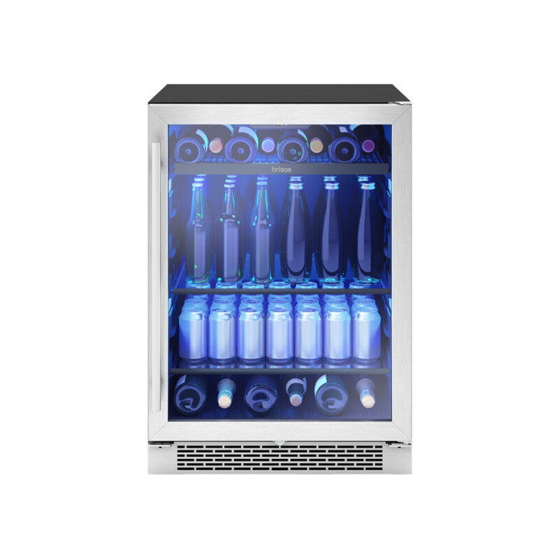 BRISAS  Single Zone Beverage Cooler - Stainless & Glass (BBV24C01AG)