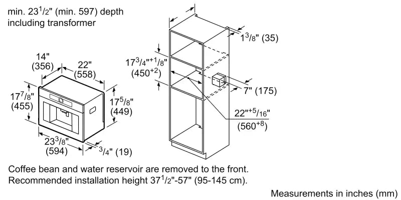 BOSCH 800 Series Built-in Coffee Machine - Stainless Steel (BCM8450UC)