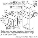 BOSCH  800 Series Built-in Coffee Machine, Removable Water Tank - Stainless Steel (BCM8450UC)