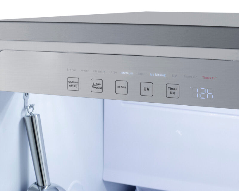 Summit 18" Wide Clear Icemaker, ADA Compliant - Stainless Steel (BIM182ADA)