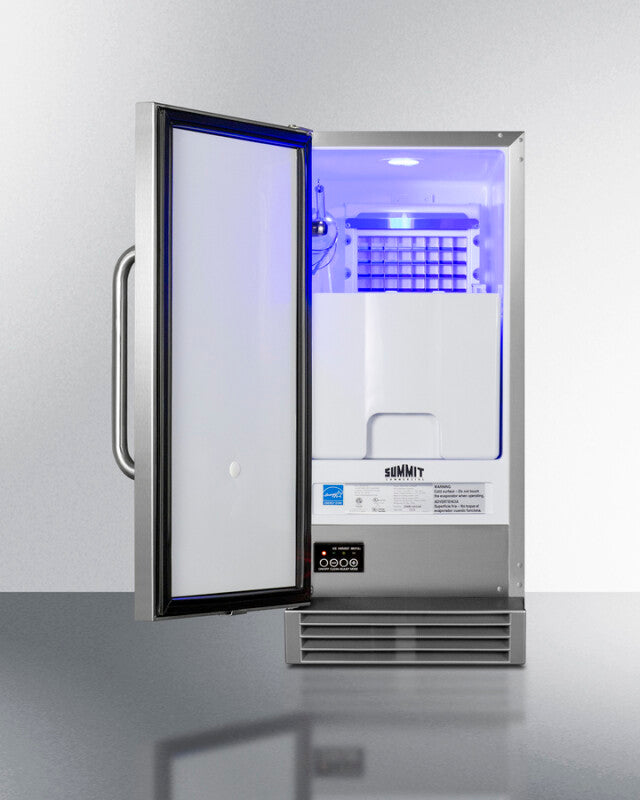 Summit Built-In Outdoor 50 lb. Clear Icemaker, ADA Compliant - Stainless Steel (BIM47OSADA)