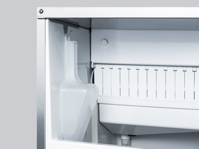 Summit 62 lb. Clear Outdoor/Indoor Icemaker (Panel Not Included) - Stainless Steel (BIM68OSPUMPIF)