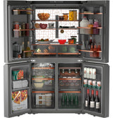 CAFE  Caf? 28.3 Cu. Ft. Smart Quad-door Refrigerator In Platinum Glass With Dual-dispense Autofill Pitcher - Platinum Glass (CAE28DM5TS5)