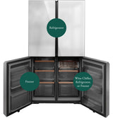 CAFE  Caf? 28.3 Cu. Ft. Smart Quad-door Refrigerator In Platinum Glass With Dual-dispense Autofill Pitcher - Platinum Glass (CAE28DM5TS5)